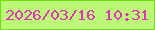 文字の大きさ：2、枠の色：6ee00d、背景の色：bdf778、文字の色：de35bb 無料ブログパーツのブログ時計