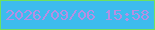 文字の大きさ：3、枠の色：6ee160、背景の色：3dbcee、文字の色：b68fe3 無料ブログパーツのブログ時計