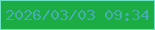文字の大きさ：5、枠の色：6ee2c5、背景の色：1bac43、文字の色：47aeb0 無料ブログパーツのブログ時計