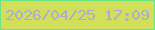 文字の大きさ：1、枠の色：6ee382、背景の色：d2df5b、文字の色：a8afcc 無料ブログパーツのブログ時計