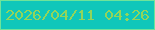 文字の大きさ：5、枠の色：6ee49a、背景の色：0fc7ba、文字の色：92d55b 無料ブログパーツのブログ時計