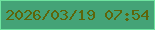 文字の大きさ：1、枠の色：6ee4a0、背景の色：44a377、文字の色：5e650a 無料ブログパーツのブログ時計