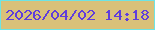 文字の大きさ：3、枠の色：6ee4e4、背景の色：dac179、文字の色：5f3ddc 無料ブログパーツのブログ時計