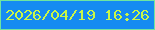 文字の大きさ：1、枠の色：6ee5a0、背景の色：158bf1、文字の色：c9f747 無料ブログパーツのブログ時計