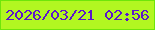 文字の大きさ：3、枠の色：6ee60a、背景の色：b2f721、文字の色：5d15cb 無料ブログパーツのブログ時計
