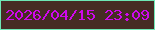 文字の大きさ：4、枠の色：6ee8b5、背景の色：462c24、文字の色：d008ed 無料ブログパーツのブログ時計