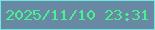 文字の大きさ：5、枠の色：6ee9dd、背景の色：6888a4、文字の色：46f392 無料ブログパーツのブログ時計