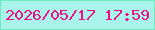文字の大きさ：1、枠の色：6eeac1、背景の色：aaf3ea、文字の色：ee1084 無料ブログパーツのブログ時計