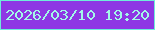 文字の大きさ：5、枠の色：6eecda、背景の色：8e37e4、文字の色：a2f8e8 無料ブログパーツのブログ時計
