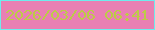 文字の大きさ：1、枠の色：6eeced、背景の色：e980b3、文字の色：bdcb47 無料ブログパーツのブログ時計