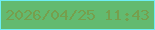 文字の大きさ：5、枠の色：6eeef6、背景の色：63ba70、文字の色：769f4d 無料ブログパーツのブログ時計