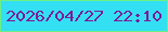 文字の大きさ：5、枠の色：6eef83、背景の色：33e0f3、文字の色：7c1b98 無料ブログパーツのブログ時計