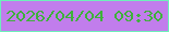 文字の大きさ：4、枠の色：6eefbb、背景の色：c17dec、文字の色：3eb13b 無料ブログパーツのブログ時計