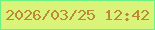 文字の大きさ：2、枠の色：6ef283、背景の色：d9f478、文字の色：bb8938 無料ブログパーツのブログ時計