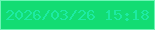 文字の大きさ：3、枠の色：6ef5b6、背景の色：12dc73、文字の色：1deaa3 無料ブログパーツのブログ時計