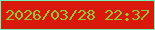 文字の大きさ：4、枠の色：6ef6ba、背景の色：d8190b、文字の色：95c735 無料ブログパーツのブログ時計
