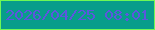 文字の大きさ：1、枠の色：6ef856、背景の色：089d8b、文字の色：5c56de 無料ブログパーツのブログ時計