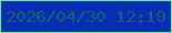 文字の大きさ：5、枠の色：6ef87b、背景の色：082db5、文字の色：16626f 無料ブログパーツのブログ時計