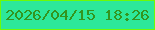 文字の大きさ：5、枠の色：6efa06、背景の色：2de89a、文字の色：33951e 無料ブログパーツのブログ時計