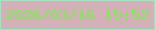 文字の大きさ：2、枠の色：6efebf、背景の色：d4b0b8、文字の色：7feb54 無料ブログパーツのブログ時計