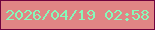 文字の大きさ：1、枠の色：6f023e、背景の色：e08585、文字の色：86f9ba 無料ブログパーツのブログ時計