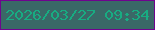 文字の大きさ：4、枠の色：6f038e、背景の色：3a6867、文字の色：18ac82 無料ブログパーツのブログ時計
