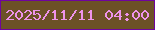 文字の大きさ：1、枠の色：6f049e、背景の色：6c5127、文字の色：ee93eb 無料ブログパーツのブログ時計