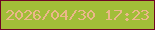 文字の大きさ：2、枠の色：6f0525、背景の色：a2bd38、文字の色：ebb78a 無料ブログパーツのブログ時計