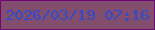 文字の大きさ：4、枠の色：6f0678、背景の色：834e6d、文字の色：304acc 無料ブログパーツのブログ時計