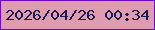 文字の大きさ：4、枠の色：6f06cd、背景の色：de9cae、文字の色：1b1c52 無料ブログパーツのブログ時計