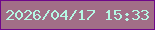 文字の大きさ：4、枠の色：6f078a、背景の色：a26e87、文字の色：b5f8e4 無料ブログパーツのブログ時計