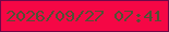 文字の大きさ：1、枠の色：6f0849、背景の色：f50745、文字の色：525034 無料ブログパーツのブログ時計