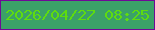 文字の大きさ：2、枠の色：6f0996、背景の色：3ba168、文字の色：5edc0f 無料ブログパーツのブログ時計