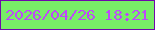 文字の大きさ：2、枠の色：6f09ab、背景の色：78ee67、文字の色：be49f9 無料ブログパーツのブログ時計