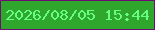 文字の大きさ：5、枠の色：6f0b73、背景の色：2ea72c、文字の色：65ff84 無料ブログパーツのブログ時計