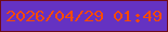 文字の大きさ：4、枠の色：6f0c19、背景の色：6532c2、文字の色：f84a00 無料ブログパーツのブログ時計