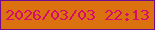 文字の大きさ：1、枠の色：6f0c8e、背景の色：dc720f、文字の色：d40c6b 無料ブログパーツのブログ時計