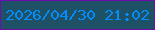 文字の大きさ：5、枠の色：6f0cad、背景の色：1f5166、文字の色：048cf8 無料ブログパーツのブログ時計