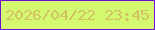 文字の大きさ：5、枠の色：6f0dd4、背景の色：d5f871、文字の色：d3c264 無料ブログパーツのブログ時計