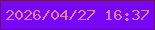 文字の大きさ：1、枠の色：6f0f65、背景の色：7806f6、文字の色：df7dab 無料ブログパーツのブログ時計