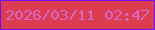 文字の大きさ：3、枠の色：6f0ffc、背景の色：dd3b4f、文字の色：d467c8 無料ブログパーツのブログ時計