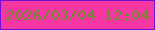 文字の大きさ：2、枠の色：6f10d5、背景の色：f736a3、文字の色：678d2b 無料ブログパーツのブログ時計