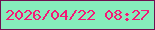 文字の大きさ：5、枠の色：6f1150、背景の色：86edbb、文字の色：f41976 無料ブログパーツのブログ時計
