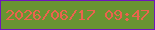 文字の大きさ：5、枠の色：6f16bc、背景の色：699432、文字の色：eb634e 無料ブログパーツのブログ時計