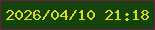 文字の大きさ：4、枠の色：6f1c46、背景の色：14440c、文字の色：dbdb1e 無料ブログパーツのブログ時計