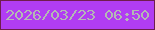 文字の大きさ：2、枠の色：6f1d4e、背景の色：b13df3、文字の色：b4b9b4 無料ブログパーツのブログ時計