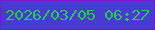文字の大きさ：2、枠の色：6f1dc9、背景の色：493ad2、文字の色：22cd51 無料ブログパーツのブログ時計