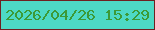 文字の大きさ：4、枠の色：6f2020、背景の色：4dd9c5、文字の色：3c9a37 無料ブログパーツのブログ時計