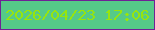 文字の大きさ：2、枠の色：6f2295、背景の色：55ca88、文字の色：97e50d 無料ブログパーツのブログ時計