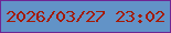 文字の大きさ：5、枠の色：6f2593、背景の色：6293c7、文字の色：a41a05 無料ブログパーツのブログ時計